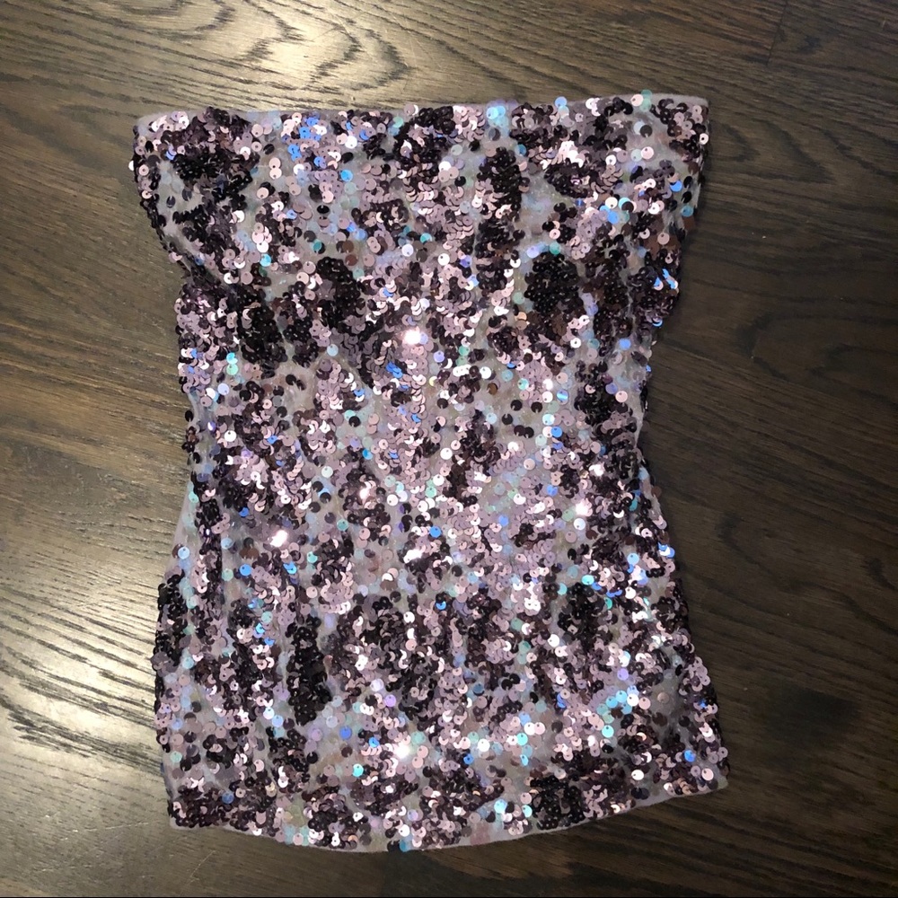 Sequin Express Strapless Top